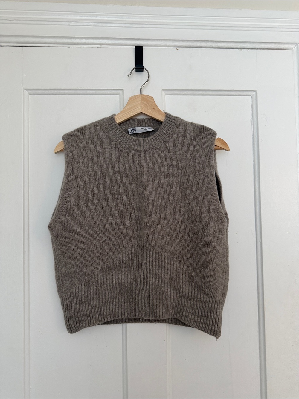 Zara Taupe Brown Sleeveless Knit Sweater Vest